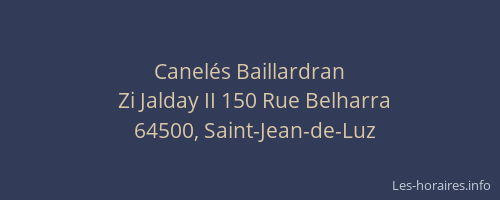 Canel&eacute;s Baillardran
