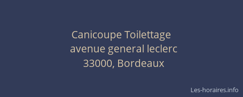 Canicoupe Toilettage