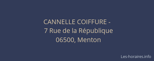CANNELLE COIFFURE -