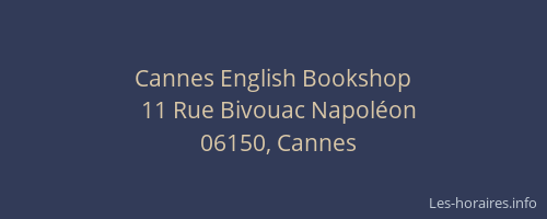 Cannes English Bookshop