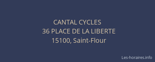 CANTAL CYCLES