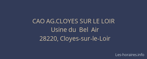 CAO AG.CLOYES SUR LE LOIR
