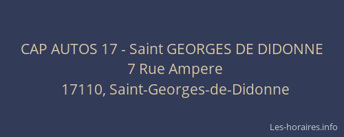 CAP AUTOS 17 - Saint GEORGES DE DIDONNE