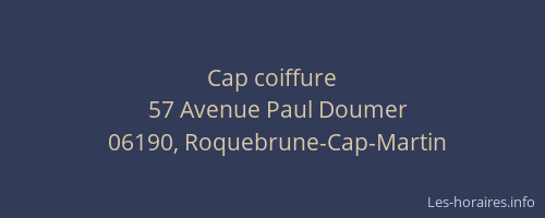 Cap coiffure