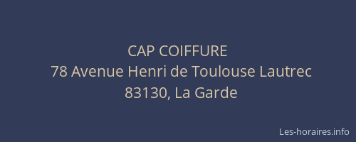 CAP COIFFURE