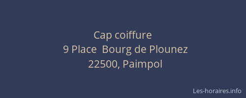 Cap coiffure