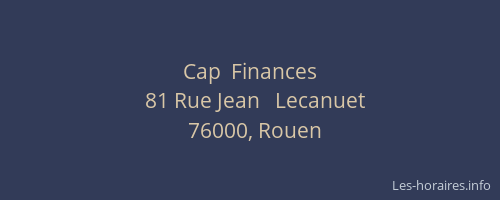Cap  Finances