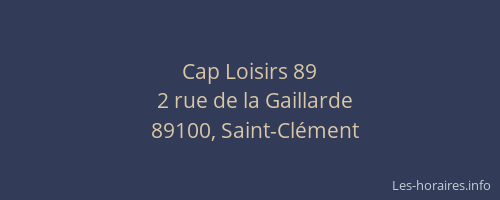 Cap Loisirs 89