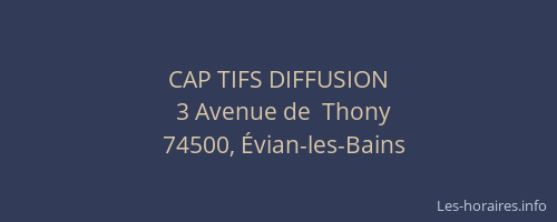 CAP TIFS DIFFUSION