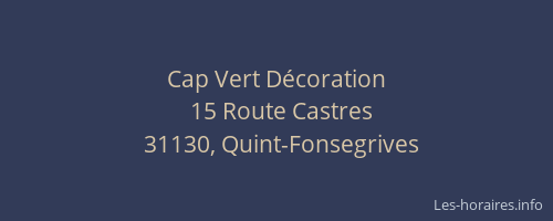 Cap Vert Décoration