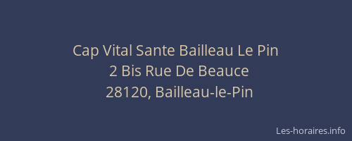 Cap Vital Sante Bailleau Le Pin