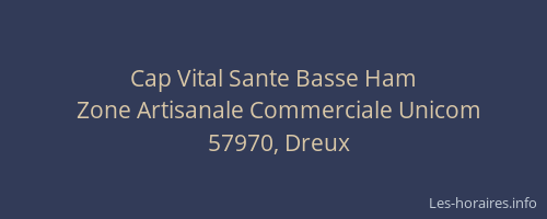 Cap Vital Sante Basse Ham