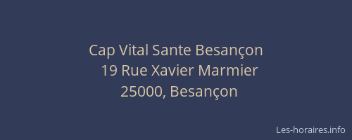 Cap Vital Sante Besançon