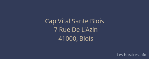 Cap Vital Sante Blois