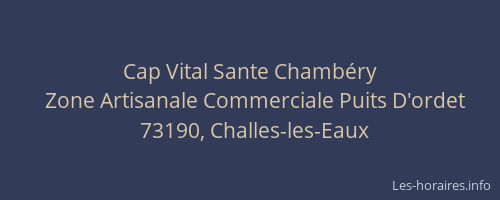 Cap Vital Sante Chambéry