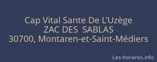 Cap Vital Sante De L’Uzège