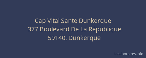 Cap Vital Sante Dunkerque