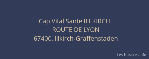 Cap Vital Sante ILLKIRCH