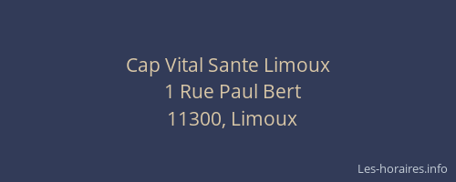 Cap Vital Sante Limoux