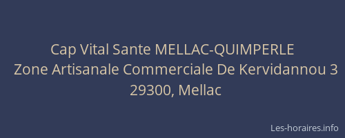 Cap Vital Sante MELLAC-QUIMPERLE