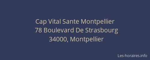 Cap Vital Sante Montpellier