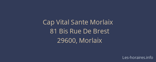 Cap Vital Sante Morlaix