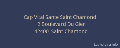 Cap Vital Sante Saint Chamond