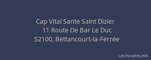 Cap Vital Sante Saint Dizier