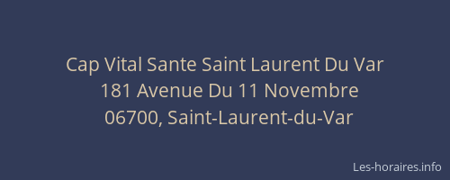 Cap Vital Sante Saint Laurent Du Var