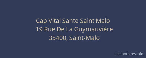 Cap Vital Sante Saint Malo
