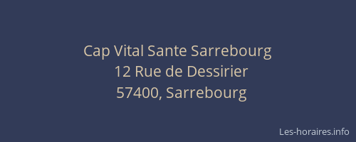 Cap Vital Sante Sarrebourg