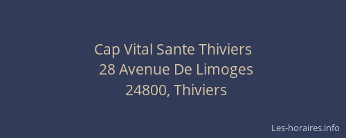 Cap Vital Sante Thiviers
