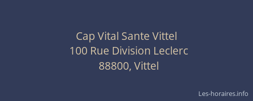Cap Vital Sante Vittel