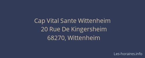 Cap Vital Sante Wittenheim