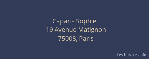 Caparis Sophie