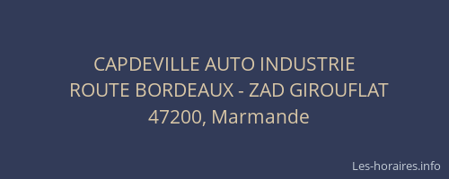 CAPDEVILLE AUTO INDUSTRIE