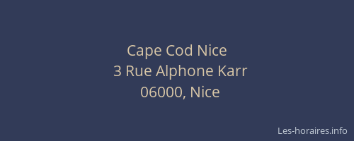 Cape Cod Nice