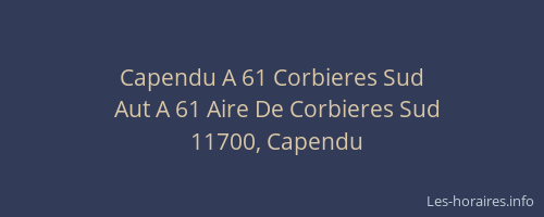 Capendu A 61 Corbieres Sud