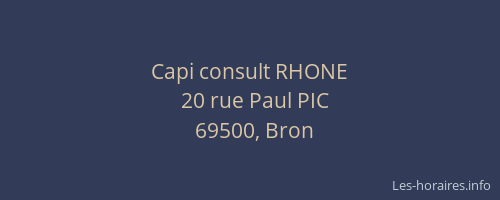 Capi consult RHONE