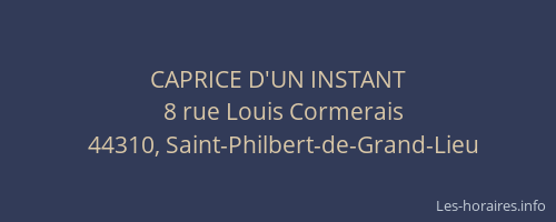 CAPRICE D'UN INSTANT