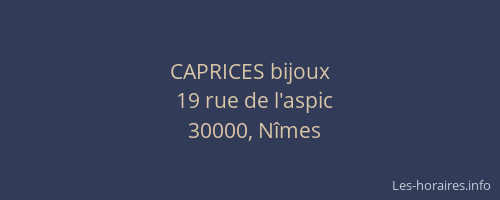 CAPRICES bijoux