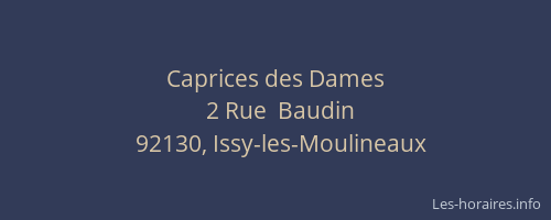 Caprices des Dames