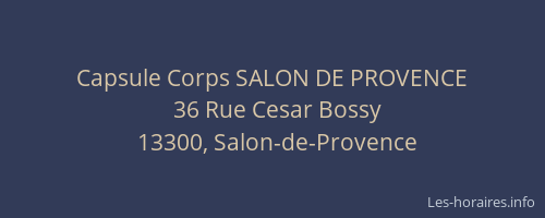 Capsule Corps SALON DE PROVENCE