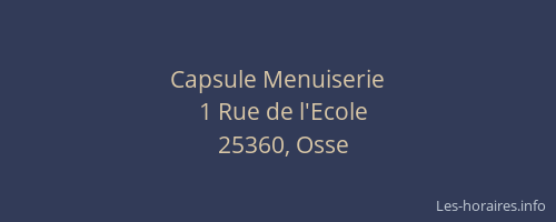 Capsule Menuiserie