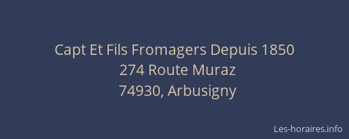 Capt Et Fils Fromagers Depuis 1850