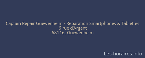 Captain Repair Guewenheim - Réparation Smartphones & Tablettes