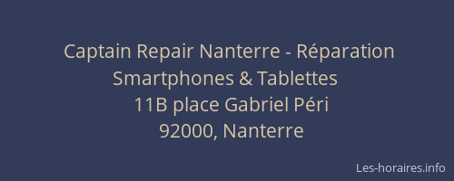 Captain Repair Nanterre - Réparation Smartphones & Tablettes