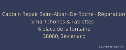 Captain Repair Saint-Alban-De-Roche - Réparation Smartphones & Tablettes