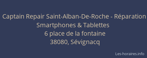 Captain Repair Saint-Alban-De-Roche - R&eacute;paration Smartphones & Tablettes
