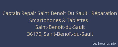 Captain Repair Saint-Benoît-Du-Sault - Réparation Smartphones & Tablettes